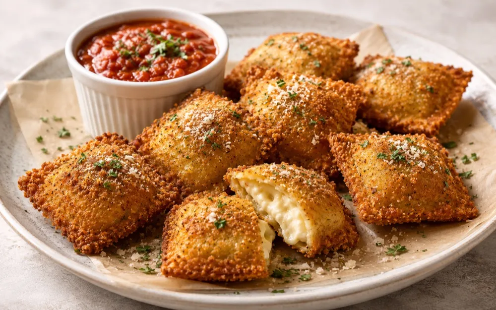Toasted ravioli with marinara